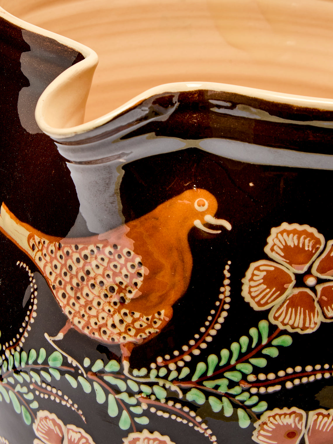 Poterie d’Évires - Birds Hand-Painted Ceramic Extra Large Jug -  - ABASK