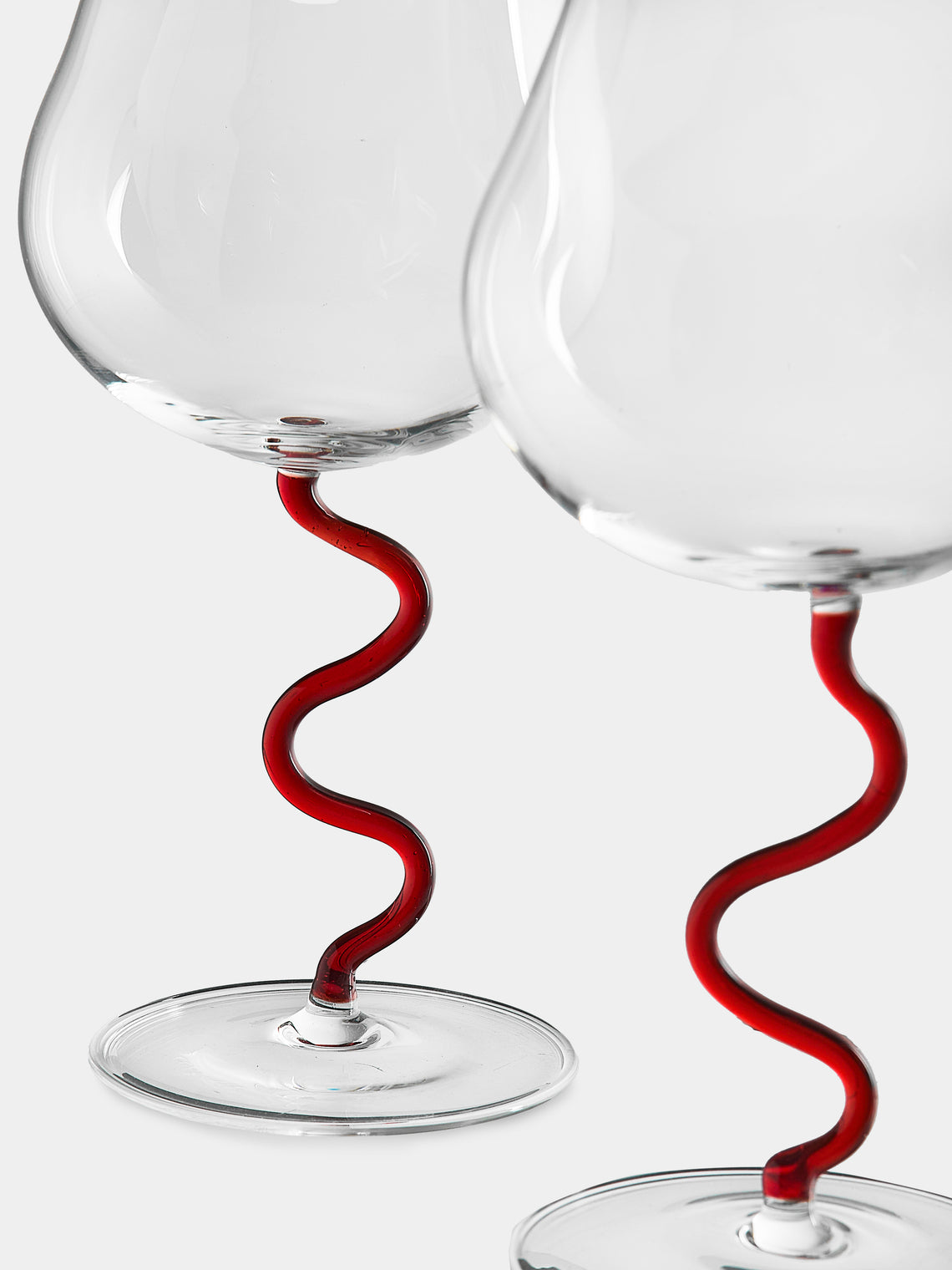 River Valadez - Hand-Blown Red Wine Glasses (Set of 2) - Clear - ABASK