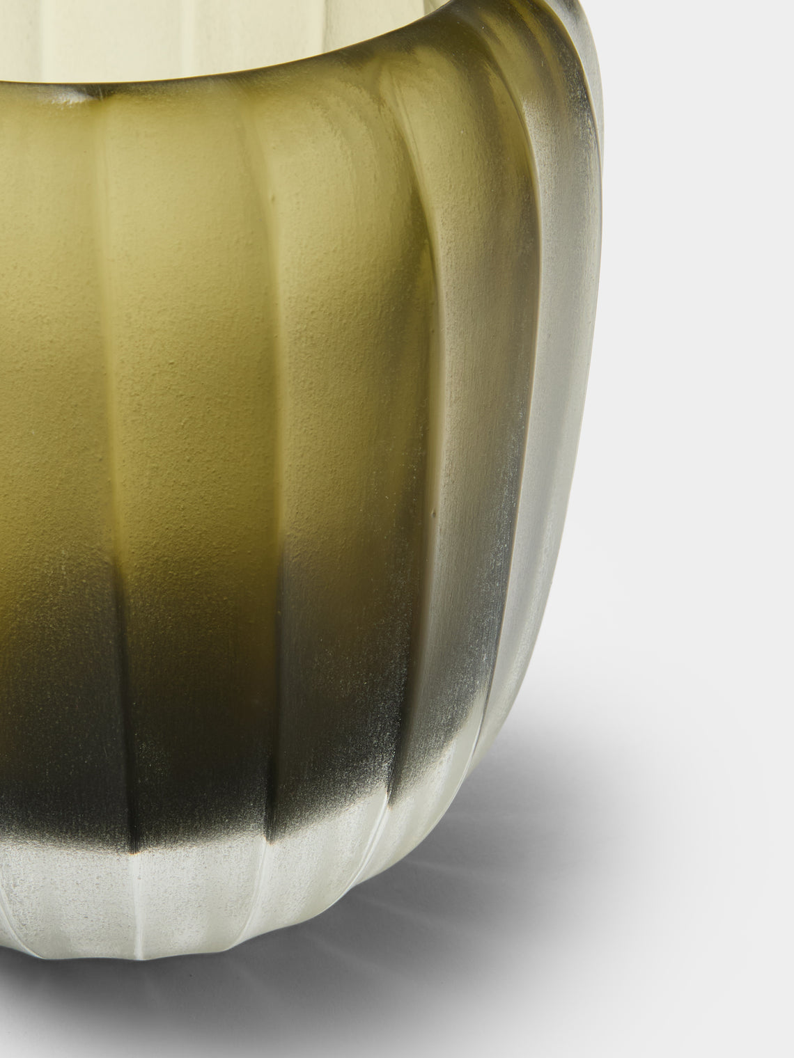 Micheluzzi Glass - Rullo Laguna Coste Hand-Blown Murano Glass Vase (4.5in/11cm) - Green - ABASK