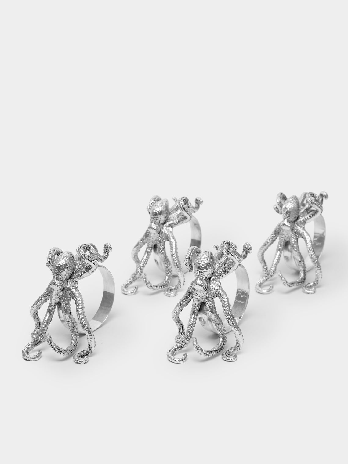 Objet Luxe - Silver-Plated Napkin Rings (Set of 4) -  - ABASK