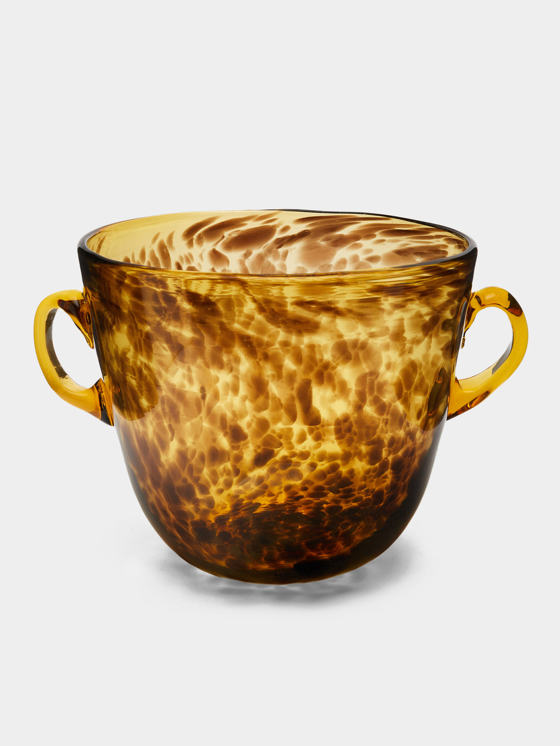Antique and Vintage - 1950s Murano Glass Handled Ice Bucket - Brown - ABASK - 