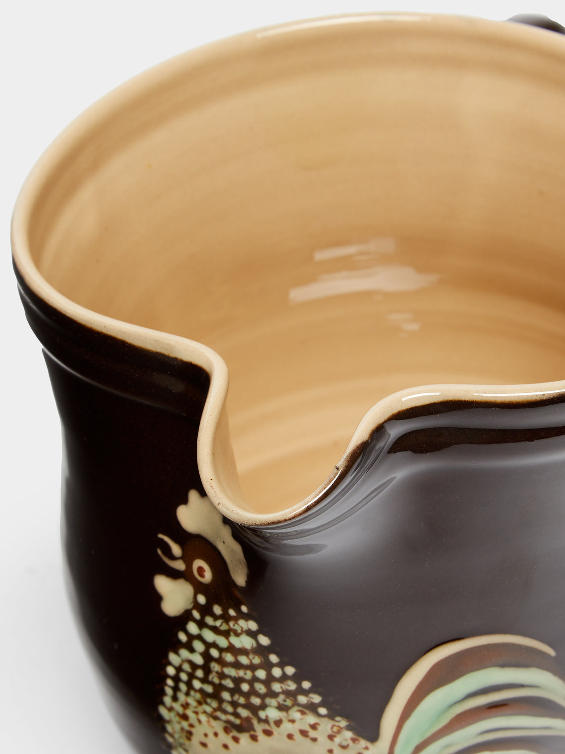 Poterie d’Évires - Chickens Hand-Painted Ceramic Rounded Jug -  - ABASK