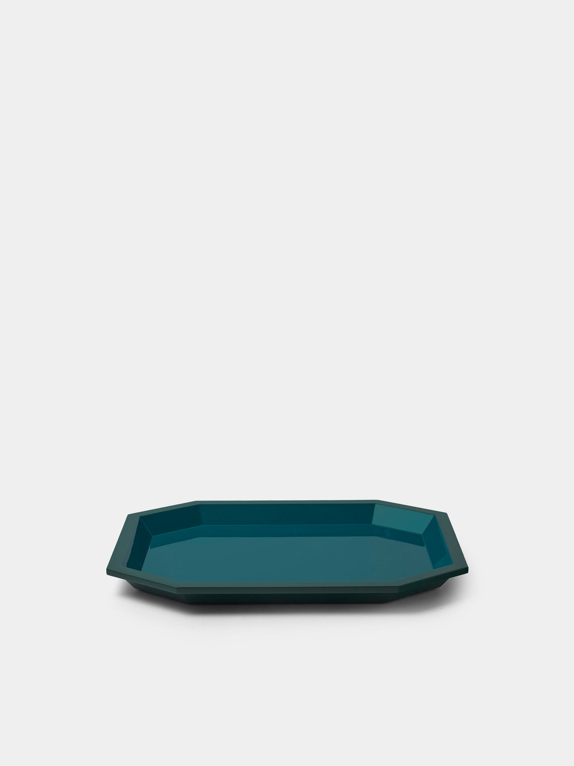 The Lacquer Company - Lacquered Small Octagonal Tray - Blue - ABASK