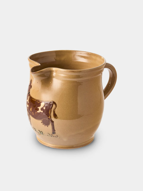 Poterie d’Évires - Cows Hand-Painted Ceramic Medium Jug - Cream - ABASK - 