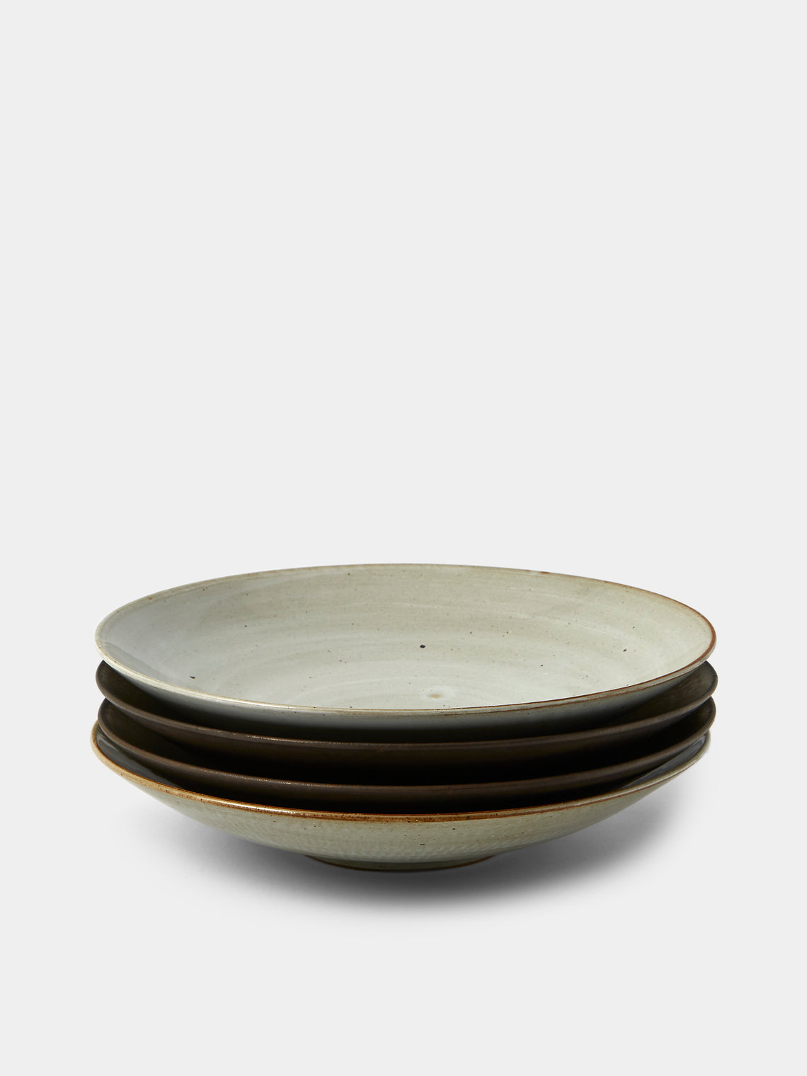 Shin Kibok - Concave Ceramic Plates (Set of 4) - Beige - ABASK