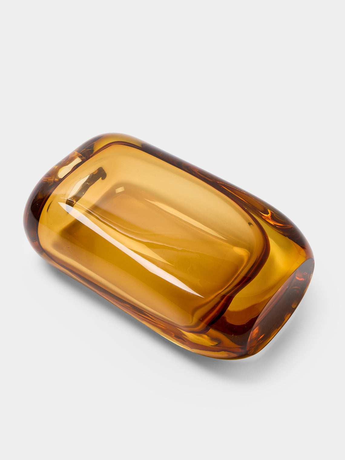Antique and Vintage - 1960s Flavio Poli for Seguso Vetri d’Arte Murano Glass Vase (9.5in/24cm) - Orange - ABASK
