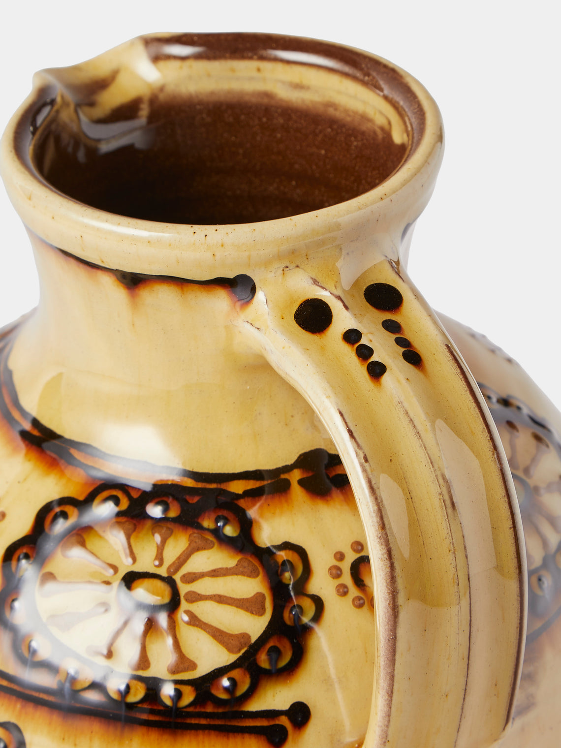 Fitch & McAndrew - Trail Flower Heads Slipware Jug - Yellow - ABASK