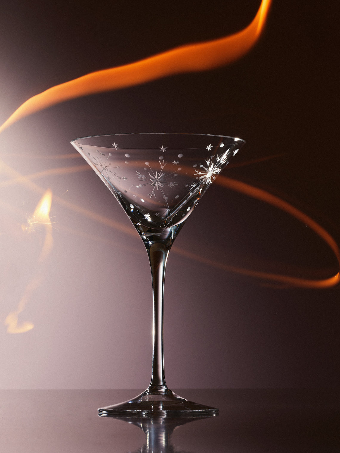 Artel - Fireworks Hand-Engraved Crystal Cocktail Glass -  - ABASK
