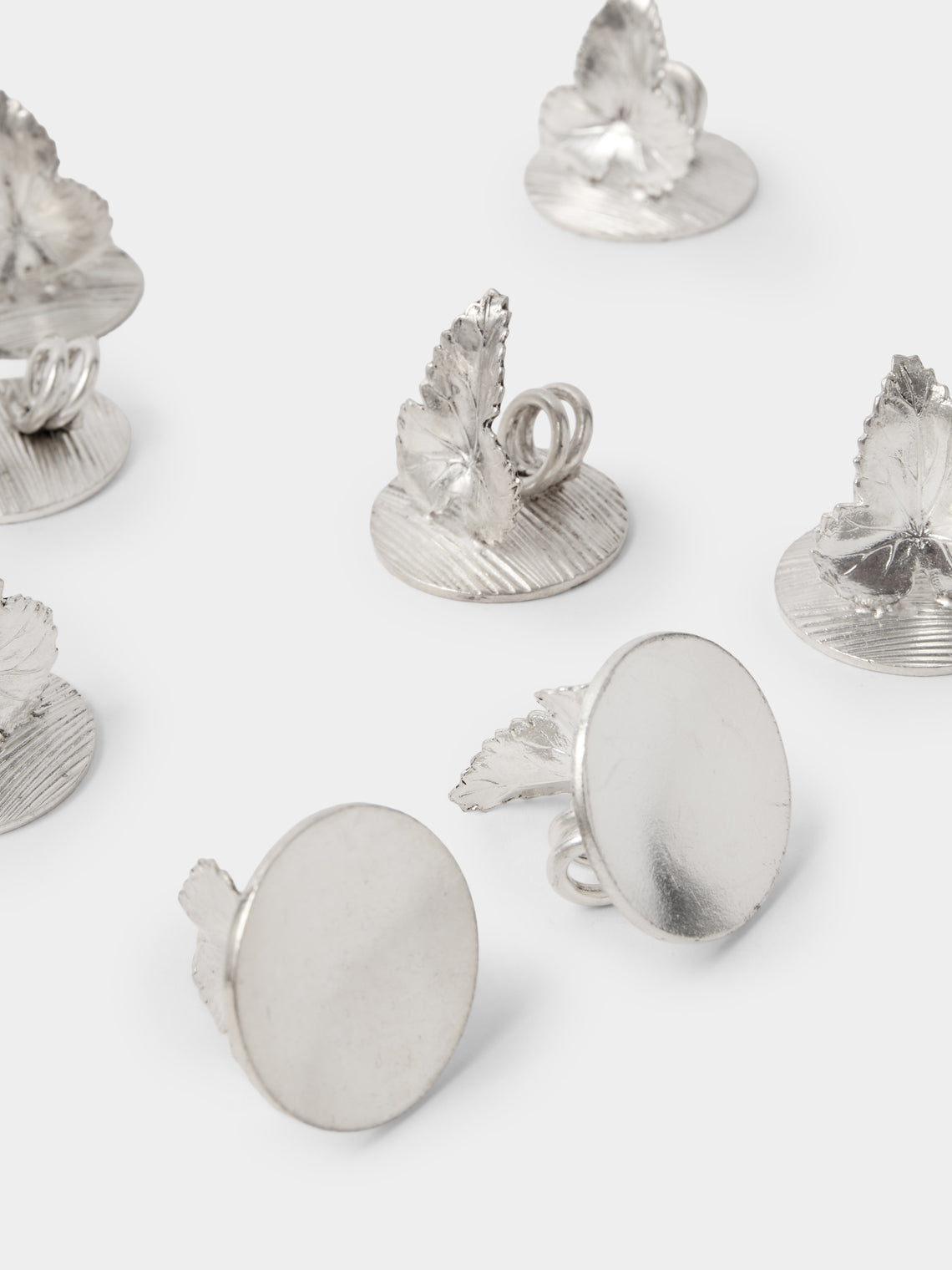 Antique and Vintage - | Set of 12 | 1970 Christofle Silver-Plated Name Card Holders - Silver - ABASK