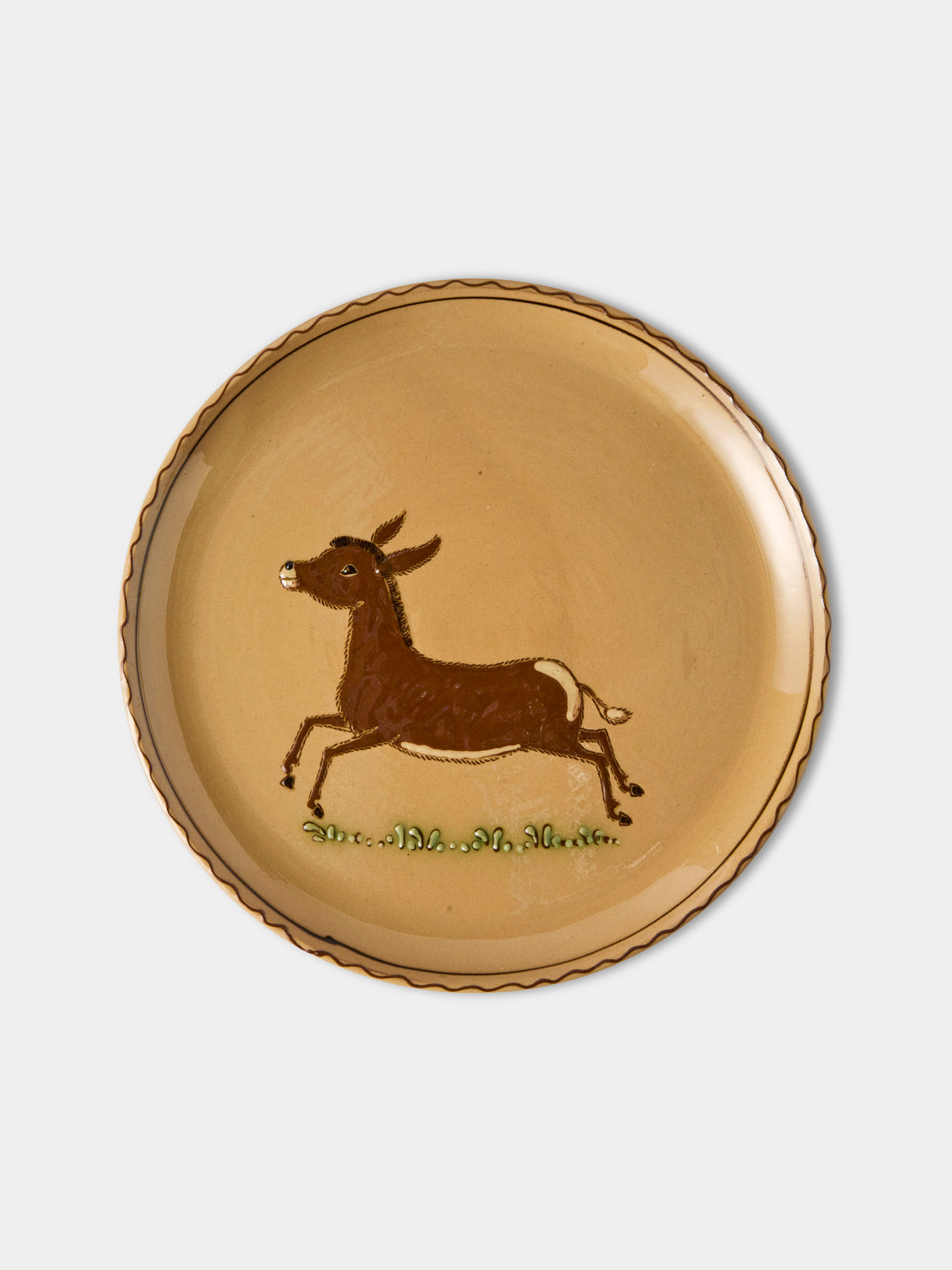 Poterie d’Évires - Animals Hand-Painted Ceramic Dinner Plates – 9.5in/24cm (Set of 4) - Cream - ABASK