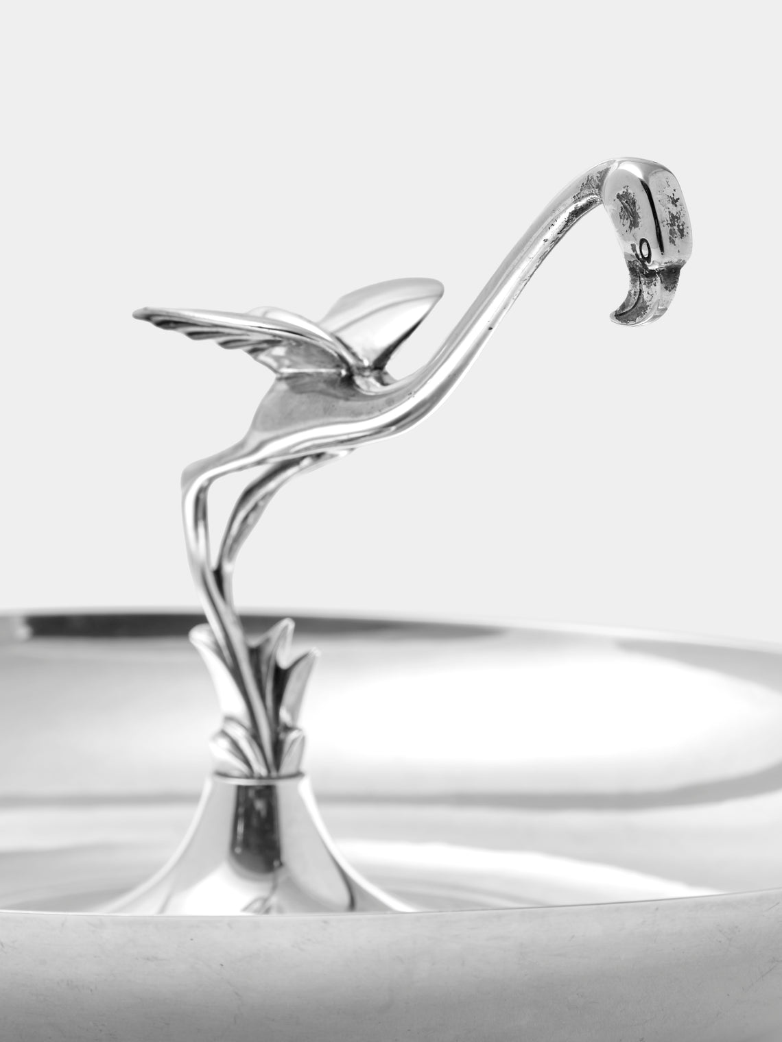 Antique and Vintage - 1930s Milanese Solid Silver Flamingo Serving Dish - Silver - ABASK