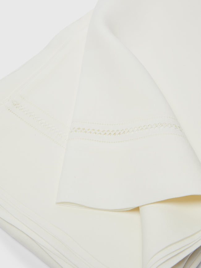 Volga Linen - Diamond-Stitch Linen King Top Sheet -  - ABASK