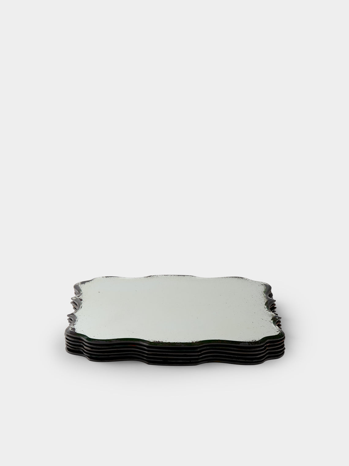 Borgo delle Tovaglie - Firenze Mirrored Glass Placemats (Set of 6 - Silver - ABASK