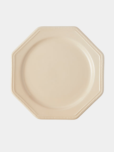 Maison Pichon Uzès - Louis XVI Hand-Glazed Ceramic Dinner Plates – 10in/26cm (Set of 4) - White - ABASK  - 