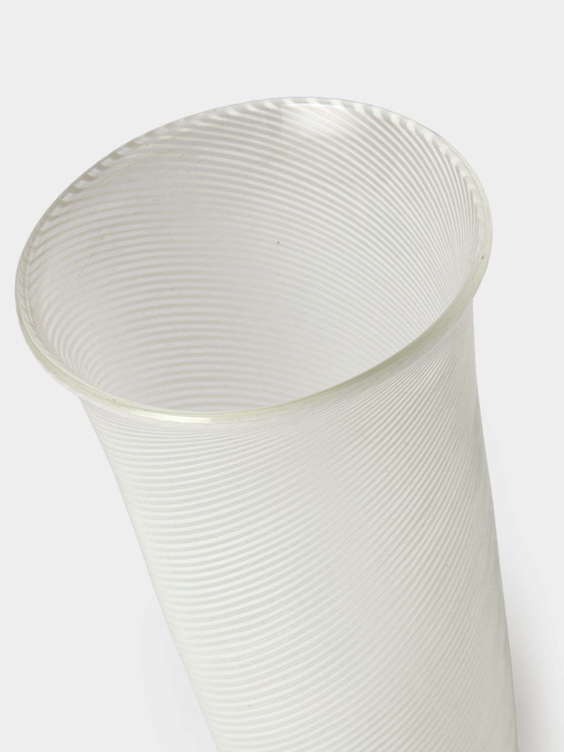 Antique and Vintage - Mid-Century Vetreria Aureliano Toso Murano Glass Vase (12in/30cm) - White - ABASK