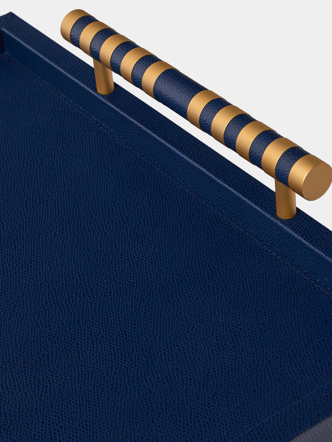 Pinetti - Saturno Leather Tray (22.5in/57.5cm) - Navy - ABASK