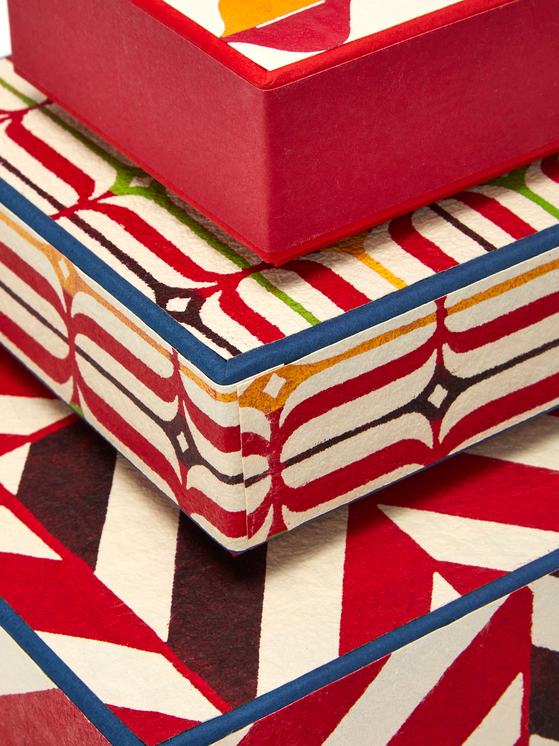 Keijusha - Washi Treasure Boxes (Set of 3) - Red - ABASK