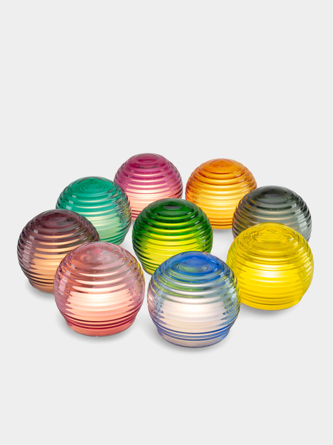 Green Wolf Lighting - Verde Smeraldo Curve Hand-Blown Murano Glass Portable Table Light - Green - ABASK