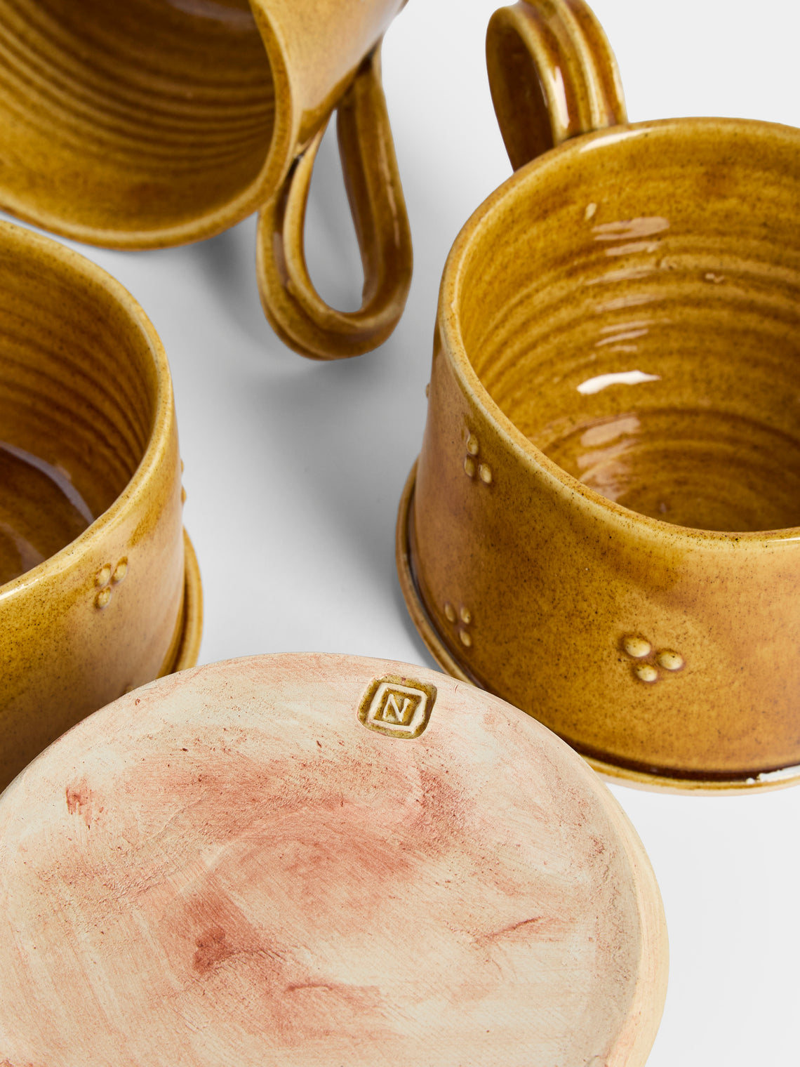 Neville Tatham - Slipware Teacups (Set of 4) - Yellow - ABASK