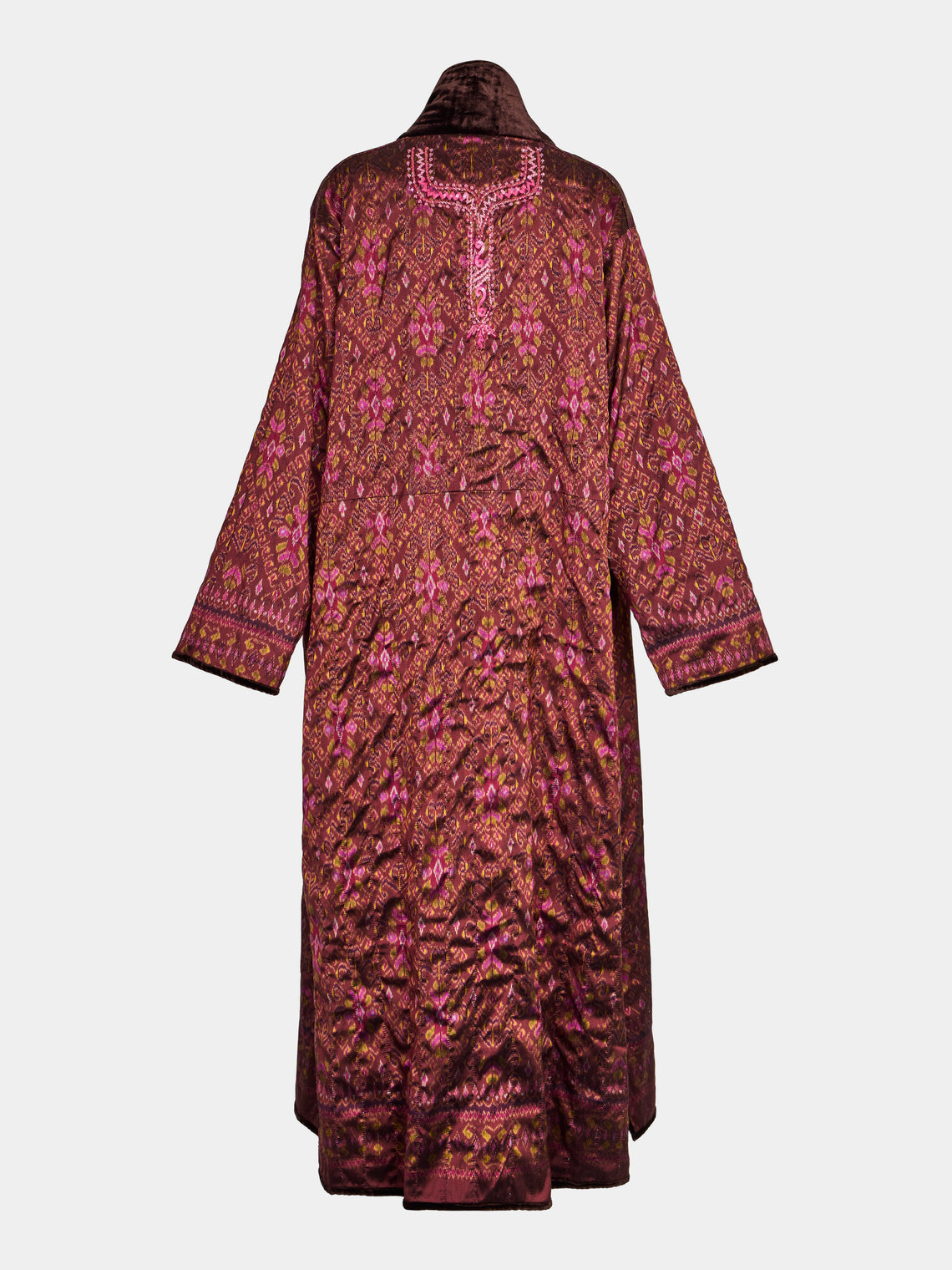 Nazzy Beglari - Hand-Loomed Ikat Cotton Reversible Chapan-Style Robe | One Size - Multiple - ABASK