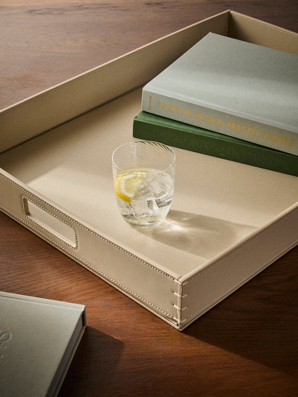 Riviere - Barcelona Leather Tray (24.5in/62cm) - Ivory - ABASK