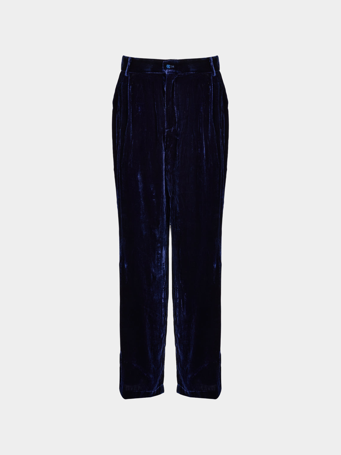 Yali Milano - Velvet Trousers | Size: S - Navy - ABASK - 