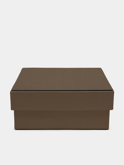 Giobagnara - Marea Leather Large Lidded Box - Brown - ABASK - 