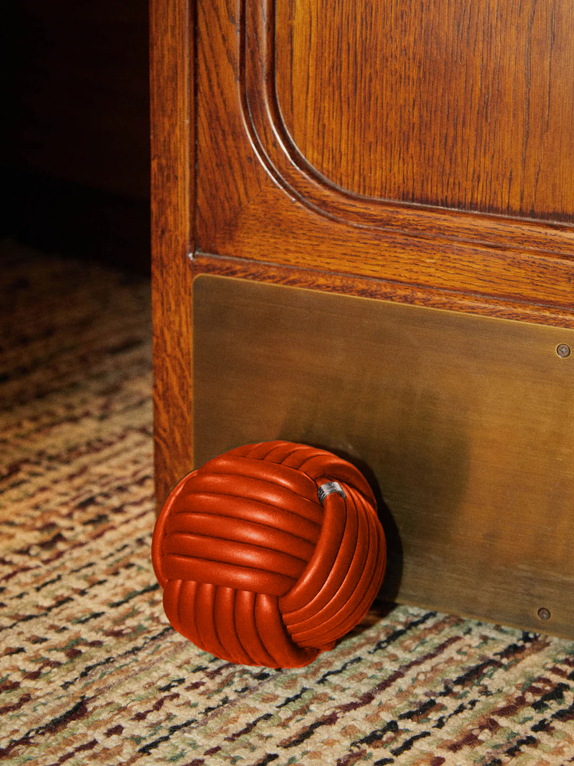 Giobagnara - Nodo Leather Doorstop - Orange - ABASK
