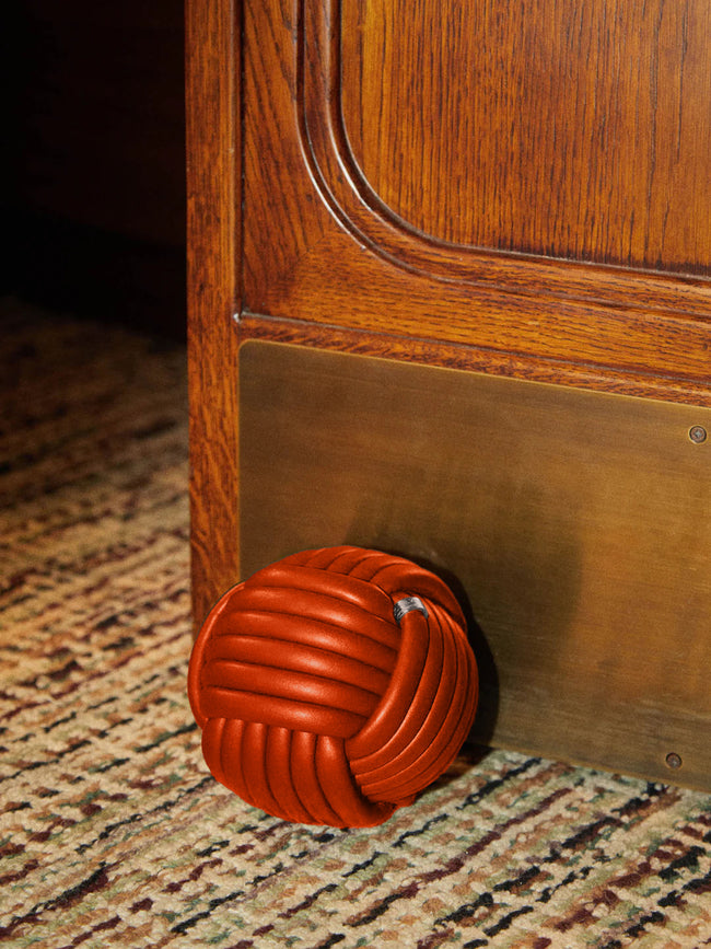 Giobagnara - Nodo Leather Doorstop - Orange - ABASK