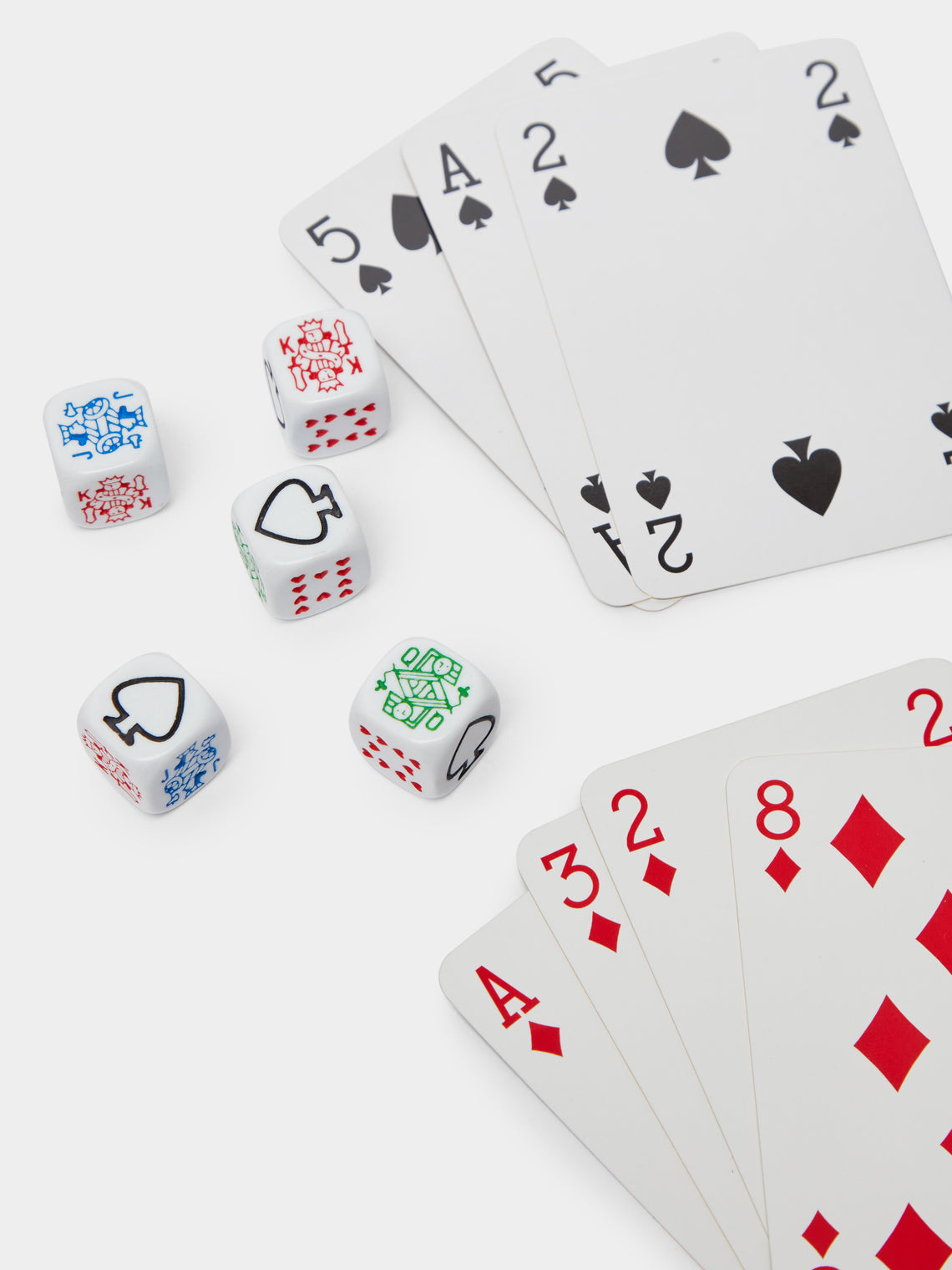 Giobagnara - Leather Royal Dice and Playing Cards Set - Light green - ABASK