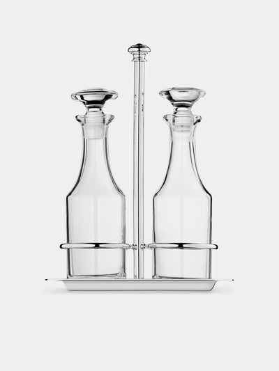 Christofle - Albi Glass and Silver-Plated Oil & Vinegar Cruet Set - Clear - ABASK - 