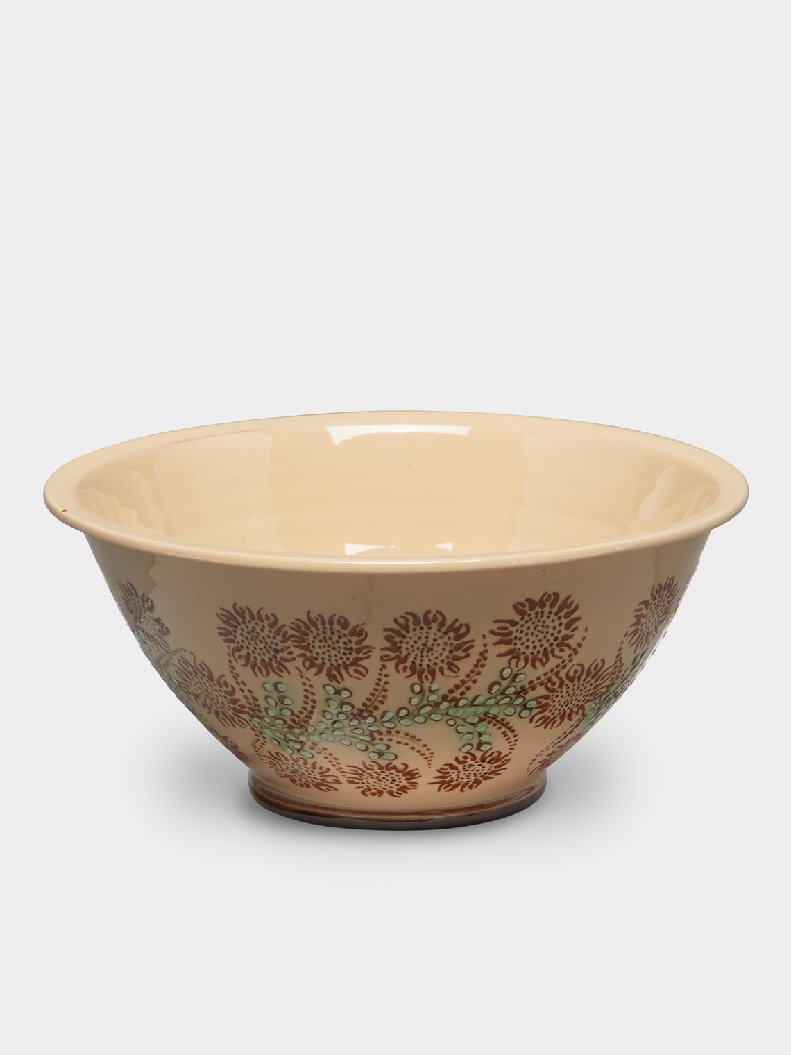 Poterie d’Évires - Flowers Hand-Painted Ceramic Small Salad Bowl -  - ABASK - 