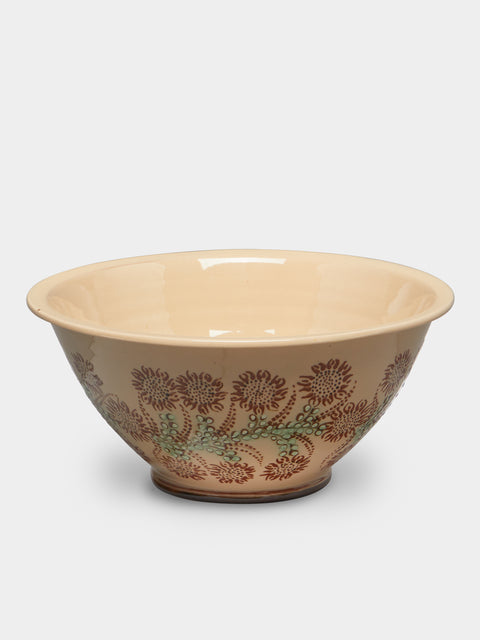 Poterie d’Évires - Flowers Hand-Painted Ceramic Small Salad Bowl -  - ABASK - 