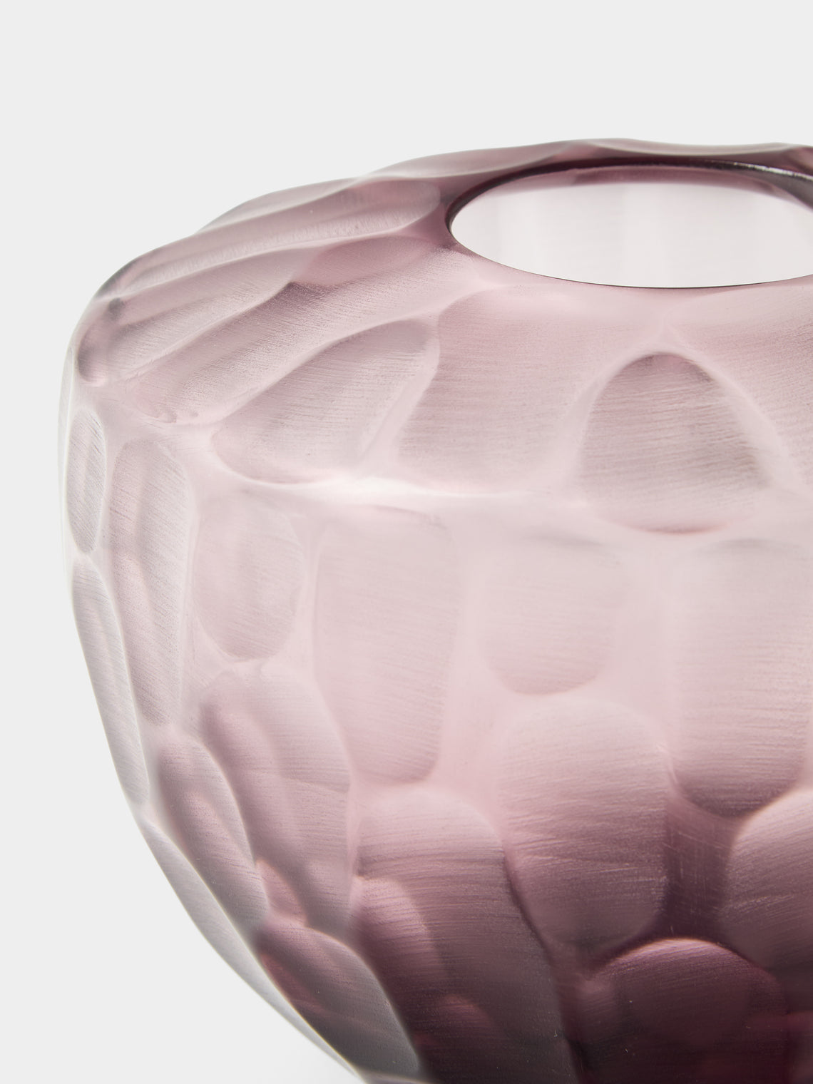 Micheluzzi Glass - Goccia Ametista Bamboo Hand-Blown Murano Glass Vase (6in/15cm) - Purple - ABASK
