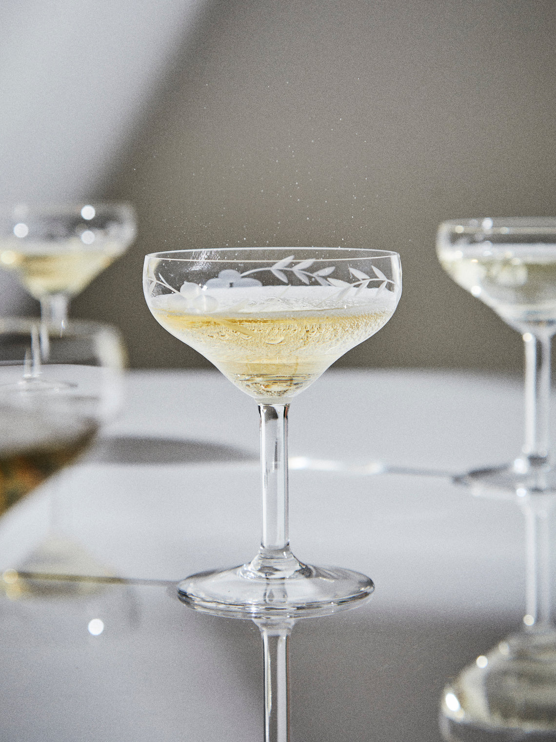 Antique and Vintage - 1940s Crystal Champagne Coupes (Set of 12) - Clear - ABASK