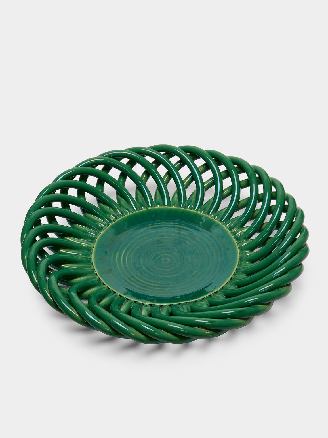 Antique and Vintage - 1950s Vallauris Ceramic Bowl - Green - ABASK
