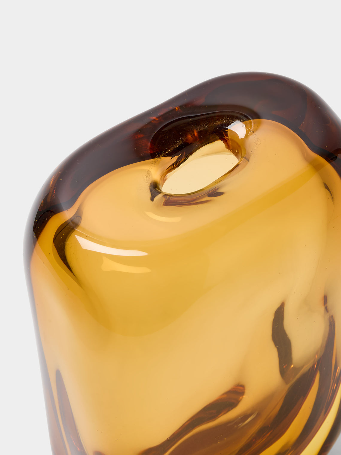 Antique and Vintage - 1960s Flavio Poli for Seguso Vetri d’Arte Murano Glass Vase (9.5in/24cm) - Orange - ABASK