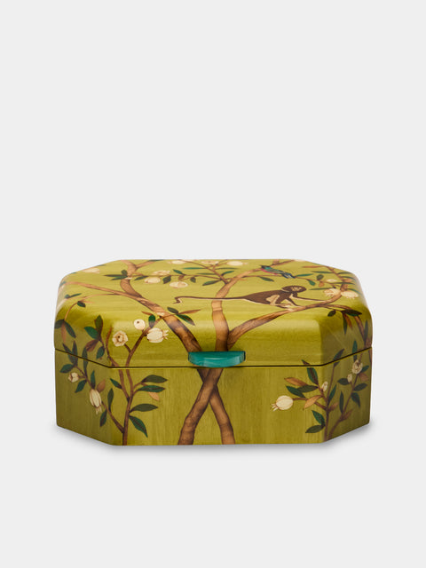 Silvia Furmanovich - Monkeys Marquetry Wood Jewelry Box - Multiple - ABASK - 