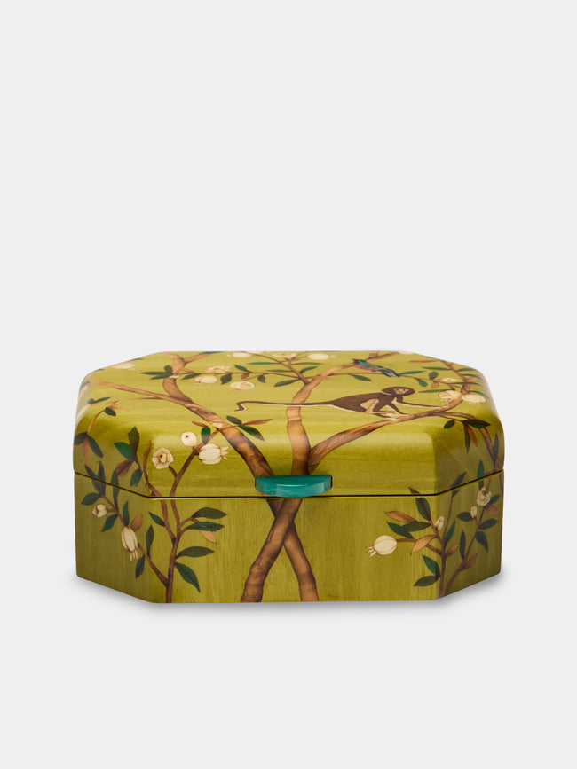 Silvia Furmanovich - Monkeys Marquetry Wood Jewelry Box - Multiple - ABASK - 