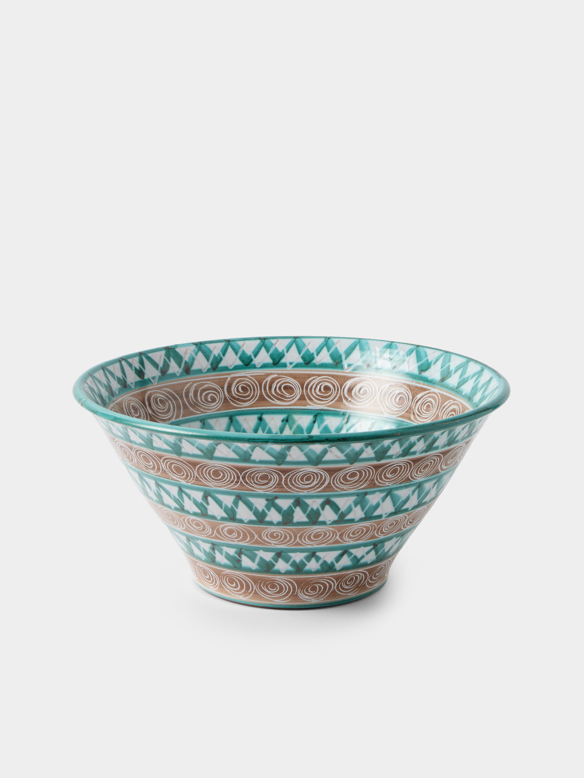 Antique and Vintage - 1950s Robert Picault Ceramic Salad Bowl - Brown - ABASK - 