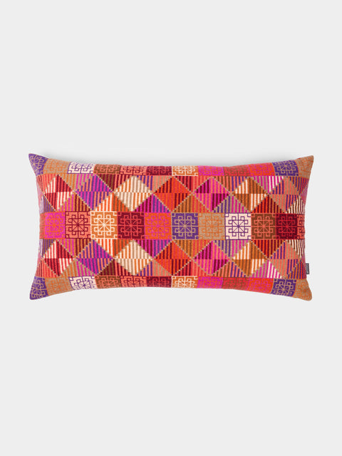 Kissweh - Ola Hand-Embroidered Cotton Cushion -  - ABASK - 