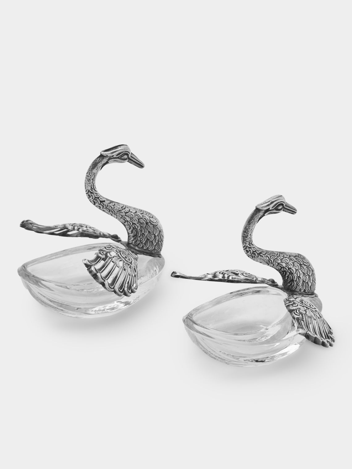 Antique and Vintage - 1970s Silver-Plated Swan Dishes (Set of 2) -  - ABASK