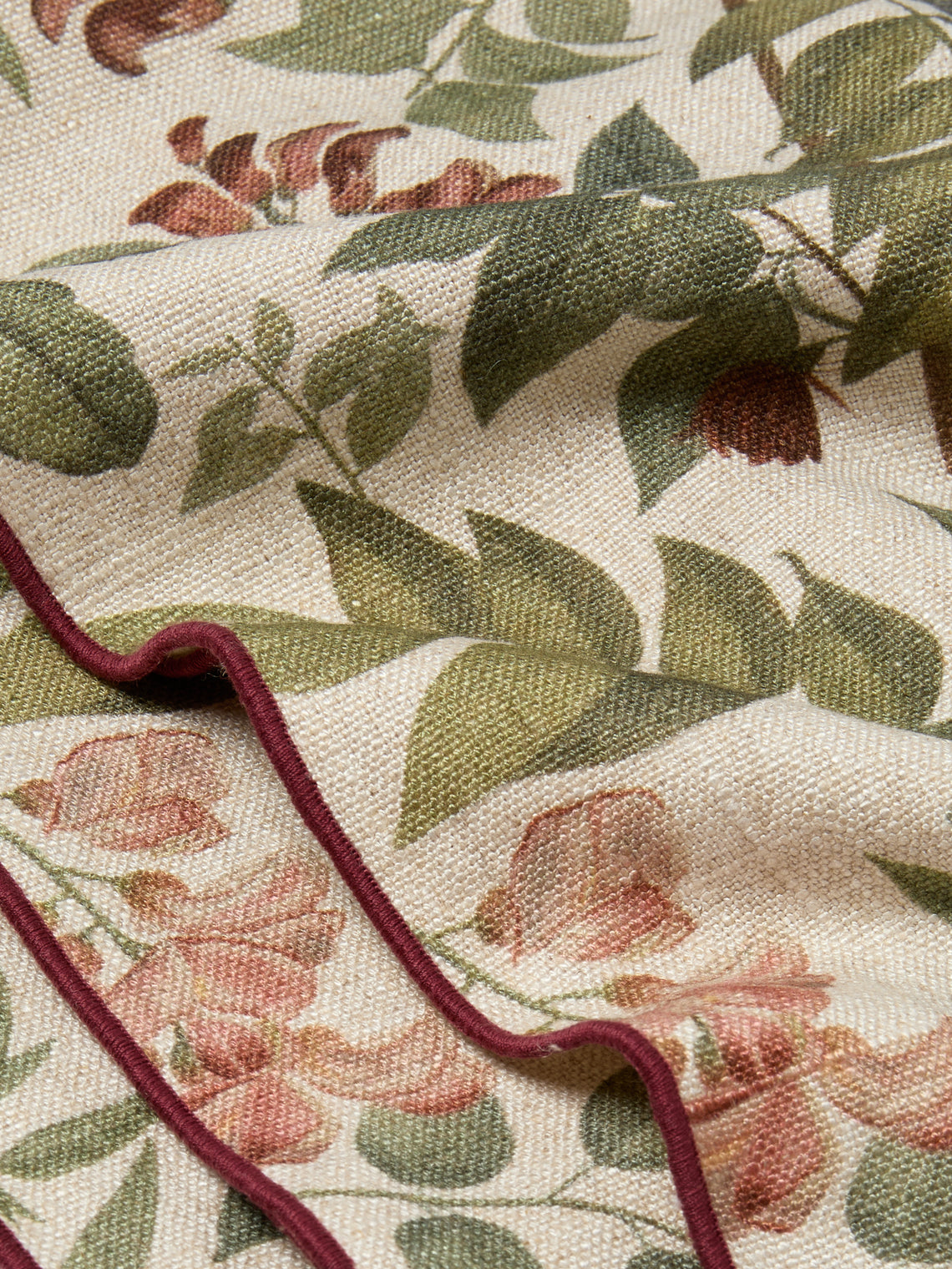 Borgo delle Tovaglie - Filo Sottobosco Embroidered Linen Rectangular Tablecloth (106.5in/2.7m) - Green - ABASK