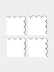 Angela Wickstead - Diletta Scalloped Linen Napkins (Set of 4) - Green - ABASK - 