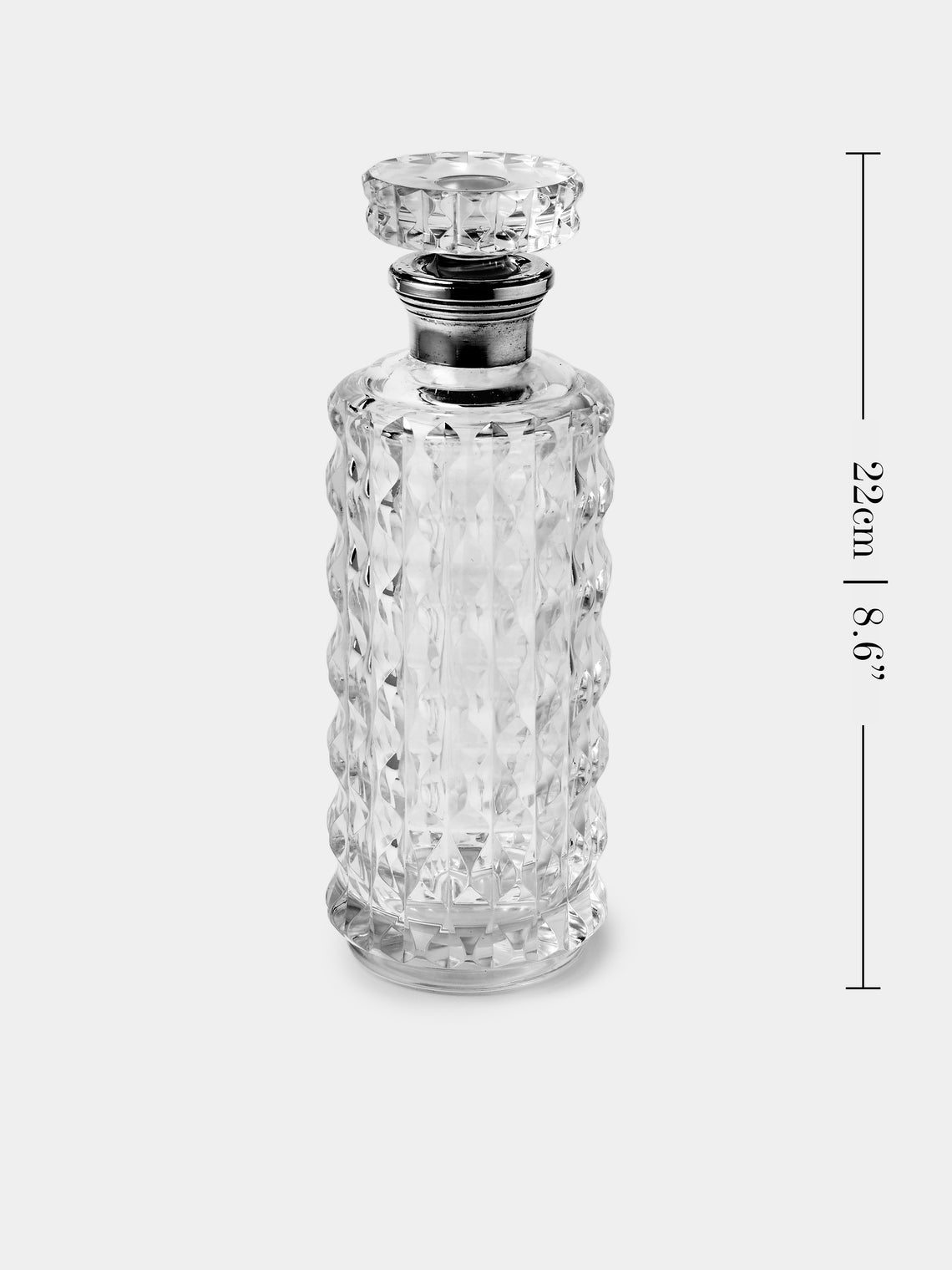 Antique and Vintage - 1950s Italian Sterling Silver and Crystal Decanter - Clear - ABASK