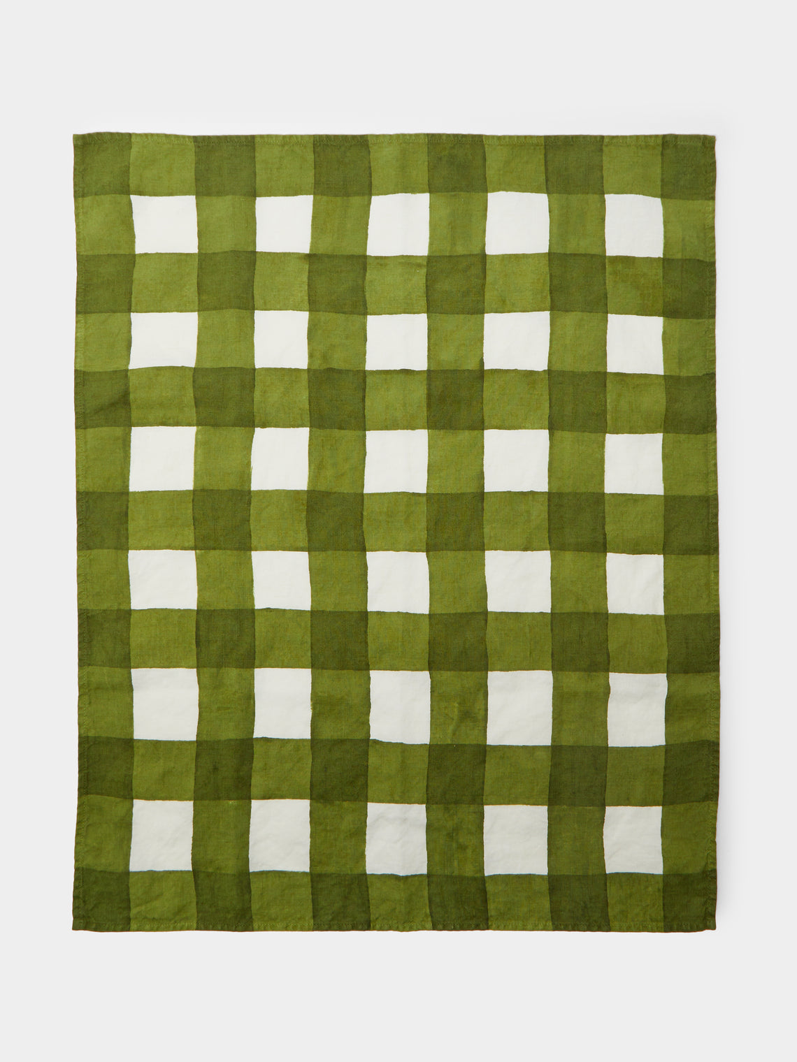 Stamperia Bertozzi - Gingham Hand-Painted Linen Tea Towels (Set of 2) -  - ABASK
