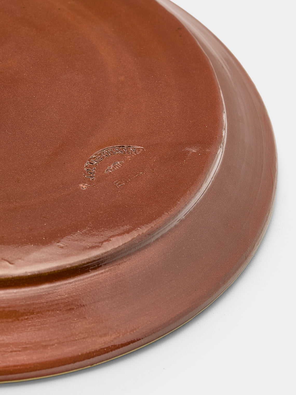 Poterie d’Évires - Birds Hand-Painted Ceramic Round Platter - Light brown - ABASK
