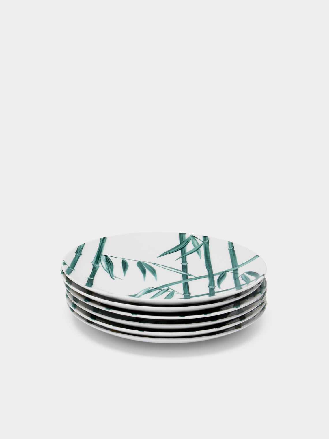 Marie Daage - Jardin d'Arashiyama Hand-Painted Porcelain Salad / Dessert Plate (8in/21cm) - White - ABASK
