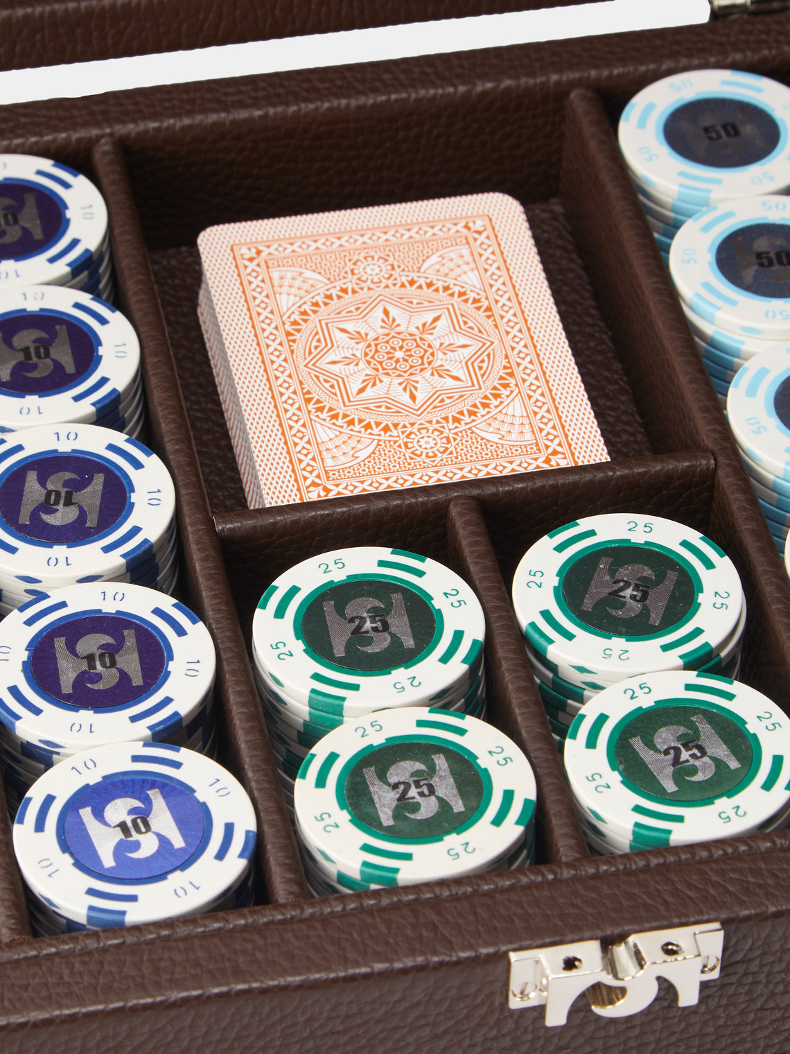 Hector Saxe - Leather Small Poker Set - Brown - ABASK