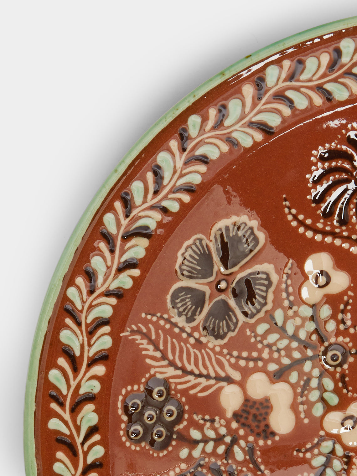 Poterie d’Évires - Flowers Hand-Painted Ceramic Large Serving Bowl -  - ABASK
